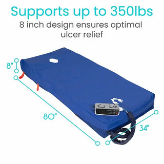 Vive Health LVA1066 Pressure Mattress for Ulcer Prevention (8")