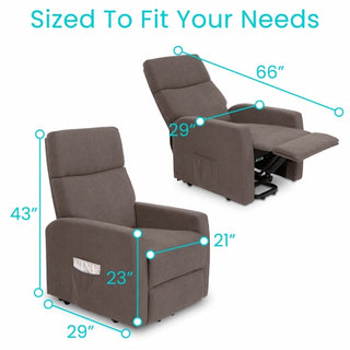 Vive Health LVA2017LGBRNV2 Large Lift Chair Aids standing/reclining With a Quiet Motor 28” Wide Padded Seat, Easy Setup, Ideal For Home and Clinic