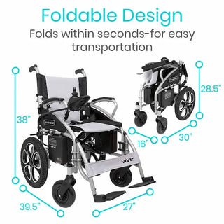 Vive Health MOB1029S Compact Power Wheelchair