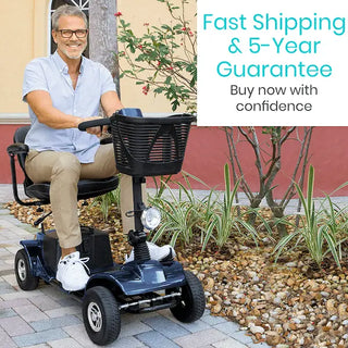 Vive Health MOB1040BLU Mobility Scooter for Long-Range Comfort (Series A, Blue)