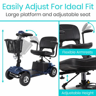 Vive Health MOB1040BLU Mobility Scooter for Long-Range Comfort (Series A, Blue)