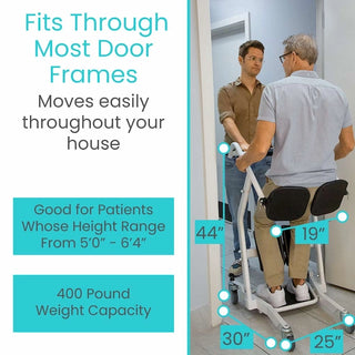 Vive Health MOB1043WHT Transport Stand Assist - Padded, 400lb Capacity, White