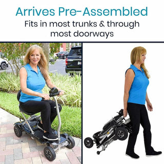 Vive Health MOB1058BLK Folding Scooter for Easy Travel (Black)