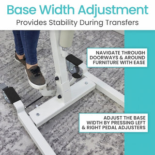 Vive Health MOB1068WHT Hydraulic Patient Lift Ensures Safe, Smooth Patient Transfers With a Durable Pump and 400lb Capacity 