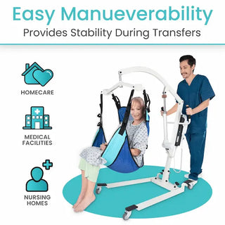 Vive Health MOB1076WHTSLG Electric Patient Lift With Sling