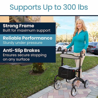 Vive Health MOB1086 Carbon Fiber Rollator Overview (14.5 lbs)