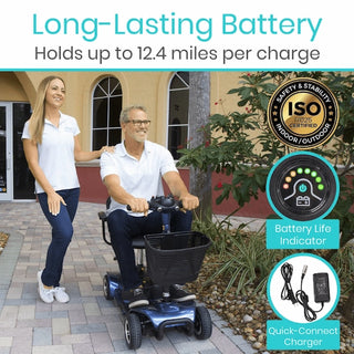 Vive Health MOB1095RDF 4 Wheel Mobility Scooter Multiple Color