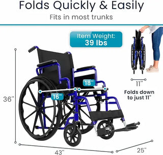 Vive Health MOB1100BLK Core Wheelchair