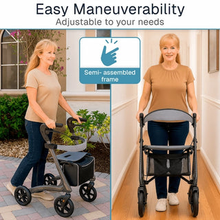 Vive Health MOB1124 CarbonGlide Rollator for Mobility Ultra-Light Rollator