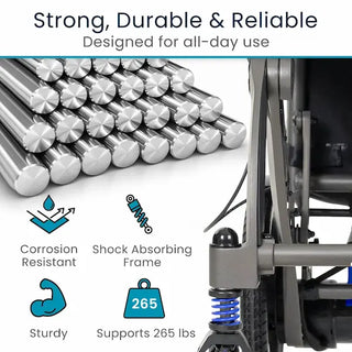 Vive Health MOB1125GRY Air Frame Power Wheelchair - Magnesium Collection