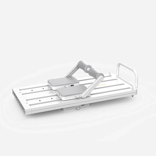WalkingPad C1 Pilates board part way through folding upright
