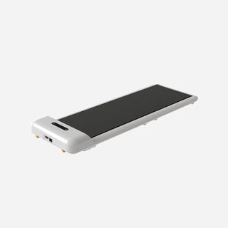 WalkingPad C2 treadmill in white, open and seen at an angle