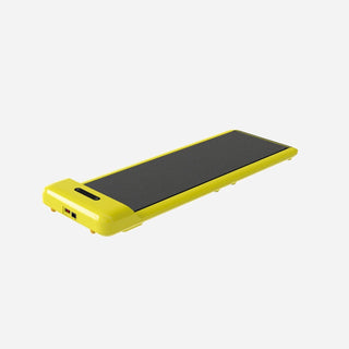 WalkingPad C2 treadmill in yellow, open and seen at an angle