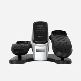 Rear view of the WalkingPad E1 under desk elliptical with the display facing forward