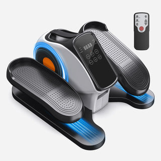 WalkingPad E1 under desk elliptical shown with its remote control