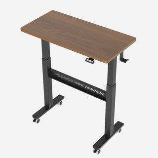 WalkingPad ETD3 standing desk showing the pneumatic lift lever under the top