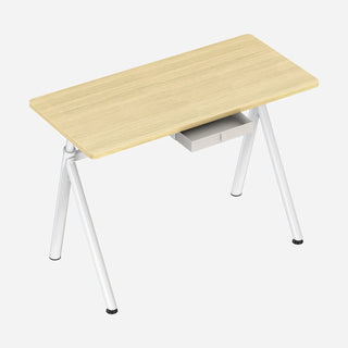 Oak WalkingPad ETD6 standing desk with a white frame and fitted drawer