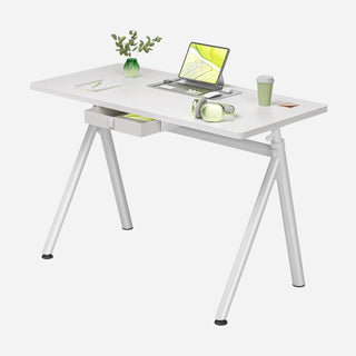 White WalkingPad ETD6 standing desk set up with a laptop and plant