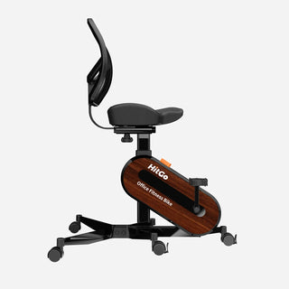 Side view of the black WalkingPad FC1 office bike chair showing the saddle and backrest