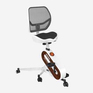 WalkingPad FC1 office bike chair in white, seen at an angle