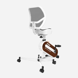 White WalkingPad FC1 office bike chair seen from the front