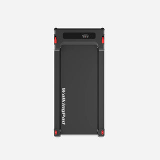 Front view of the WalkingPad Massage Step treadmill with its display in line