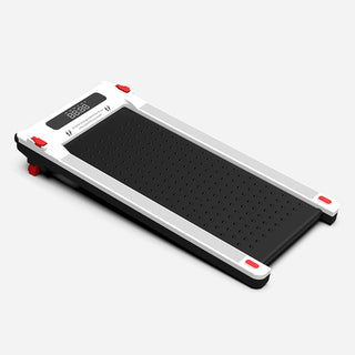 White side of the WalkingPad Massage Step treadmill seen at an angle