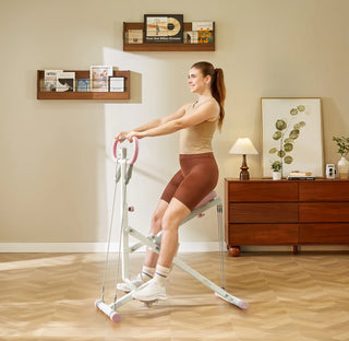 Woman training on the WalkingPad RIDER003 machine at home