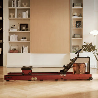 WalkingPad WM10 water rowing machine set up and ready to use in a living room