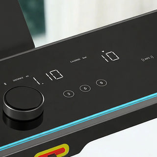 Close view of the dial and touch controls on the WalkingPad X218 console