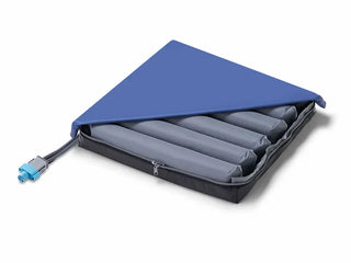 Wellell PM02101 Sedens 400 foam-in-cell pressure relief wheelchair cushion with adjustable air support and non-slip base.
