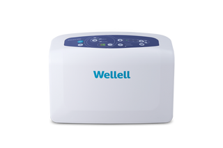 Wellell Procare Elite low air loss pressure redistribution mattress system with heel relief function and quilted cover.
