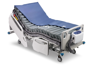 Wellell Procare Elite low air loss pressure redistribution mattress system with heel relief function and quilted cover.
