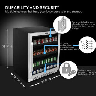 Whynter BBR-148SB 24″ Built-In 182 Can Undercounter Stainless Steel Beverage Refrigerator