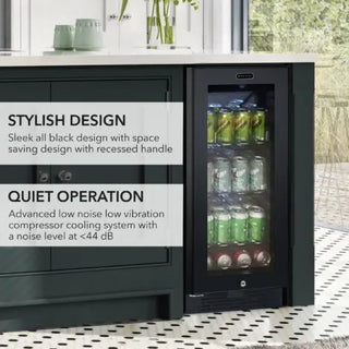 Whynter BBR-801BG 15″ Black Glass 100-can Capacity Beverage Refrigerator
