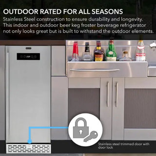 Whynter BEF-286SB 15" Built-in 2.9 cu. ft. Beer Keg Froster Beverage Refrigerator