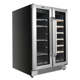 Whynter BWB-2060FDS/BWB-2060FDSa 24″ Built-In French Door Dual Zone 20 Bottle Wine Refrigerator