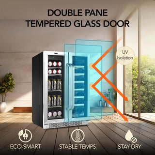 Whynter BWB-2060FDS/BWB-2060FDSa 24″ Built-In French Door Dual Zone 20 Bottle Wine Refrigerator