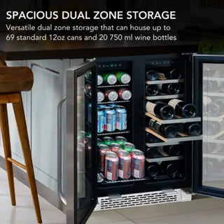 Whynter BWB-2060FDS/BWB-2060FDSa 24″ Built-In French Door Dual Zone 20 Bottle Wine Refrigerator