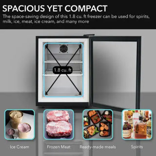 Whynter CDF-177SB Countertop Reach-In 1.8 cu ft Display Glass Door Freezer