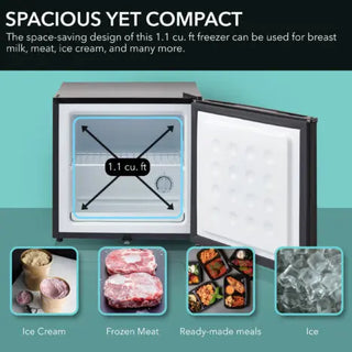 Whynter CUF-110B 1.1 cu. ft. Upright Compact Mini Freezer with Lock – Black