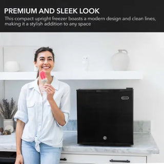 Whynter CUF-110B 1.1 cu. ft. Upright Compact Mini Freezer with Lock – Black