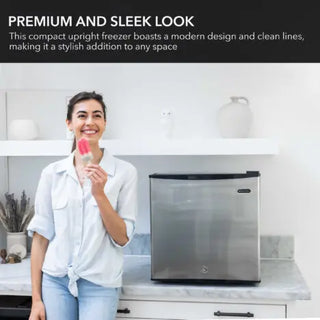 Whynter CUF-110B 1.1 cu. ft. Upright Compact Mini Freezer with Lock – Black