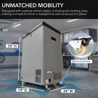 Whynter FM-951GW 95 Quart Portable Wheeled Freezer