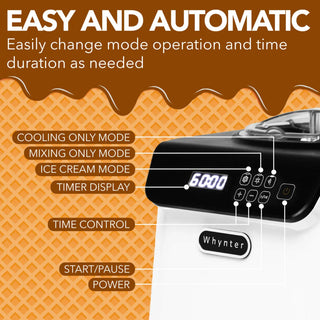 Whynter ICM-128WS 1.28 Quart Compact Upright Automatic Ice Cream Maker
