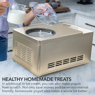 Whynter ICM-220CGY 2 Quart Capacity Automatic Compressor Ice Cream Maker and Yogurt Function