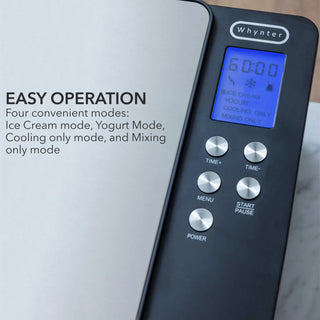 Whynter ICM-220CGY 2 Quart Capacity Automatic Compressor Ice Cream Maker and Yogurt Function