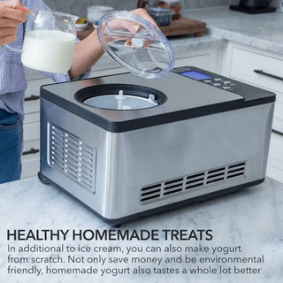 Whynter ICM-220CGY 2 Quart Capacity Automatic Compressor Ice Cream Maker and Yogurt Function