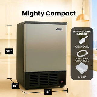 Whynter UIM-155 15" Built-In Ice Maker in Stainless Steel