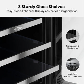 Whynter BSR-080SB 15 Inch Undercounter 128 Cans Seamless Stainless Steel Beverage Fridge